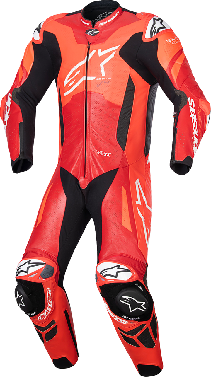 Alpinestars GP Plus V4 Sprint 1 Piece Leather Suit - Red Fluo/Mid Red/White (PU Warehouse)