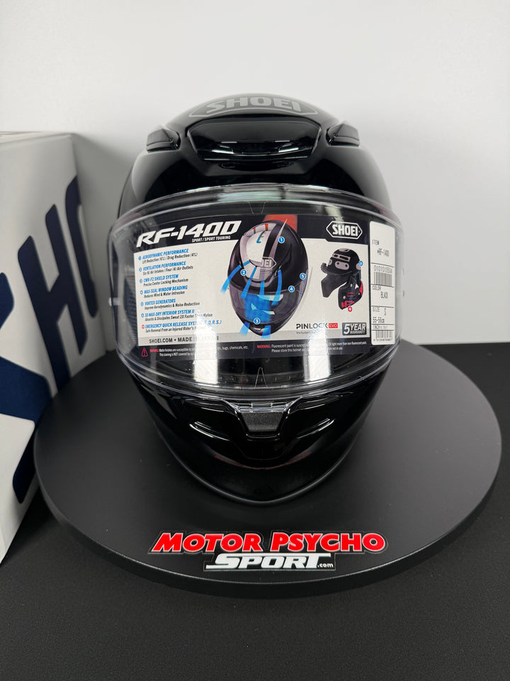 Shoei RF-1400 Helmet - Gloss Black - Size Small - USED / OPEN BOX