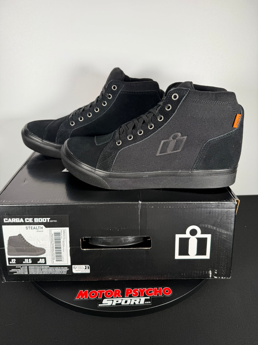 Icon Carga CE Boots - STEALTH - Size EU 46 / US 12 - OPEN BOX - FINAL SALE / NO RETURNS