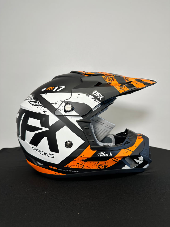 AFX FX-17Y Attack Helmet - Matte Black/Orange - Size Youth Medium