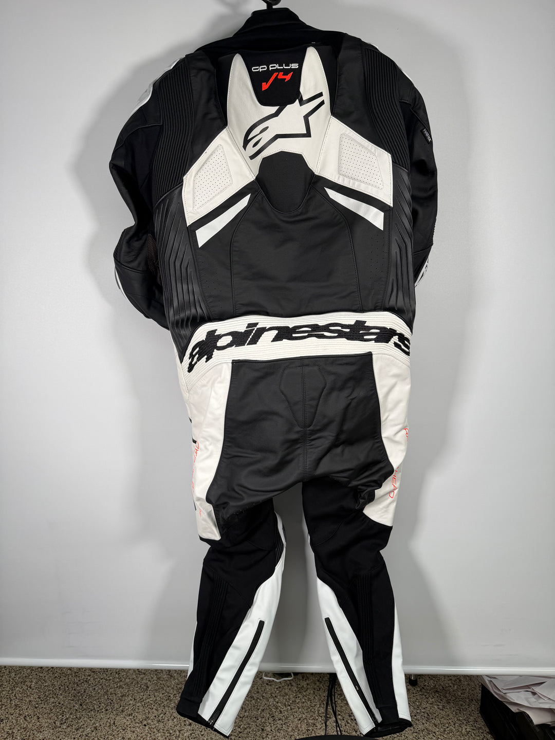 Alpinestars GP Plus V4 Sprint 1 Piece Leather Suit - Fluo/Mid Red/White - Size Euro 52 - OPEN BOX