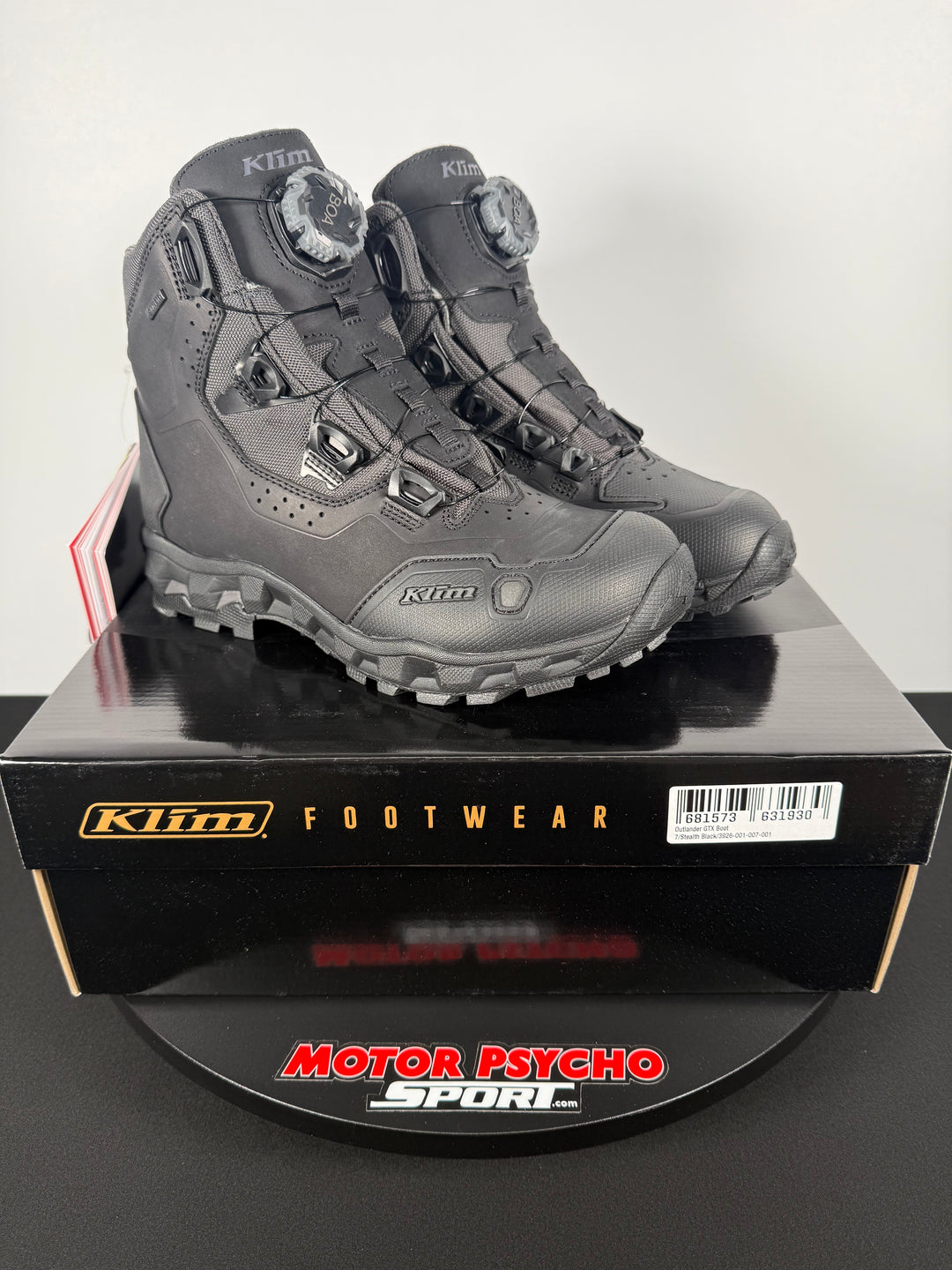 KLIM OUTLANDER GTX BOOT - STEALTH BLACK - Size Euro 40.0 / US 7 - OPEN BOX