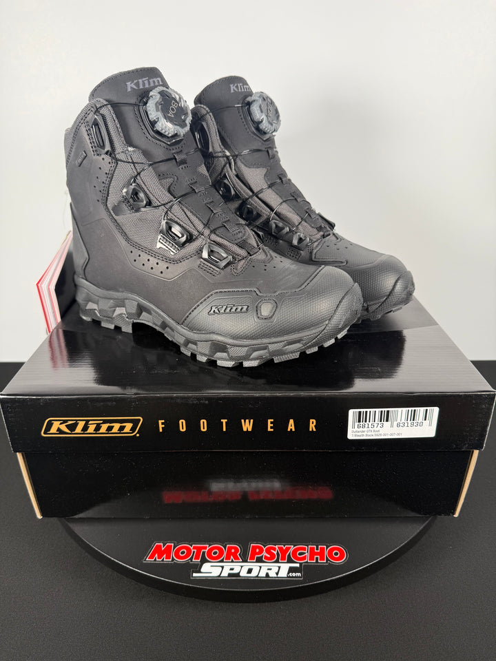 KLIM OUTLANDER GTX BOOT - STEALTH BLACK - Size Euro 40.0 / US 7 - OPEN BOX