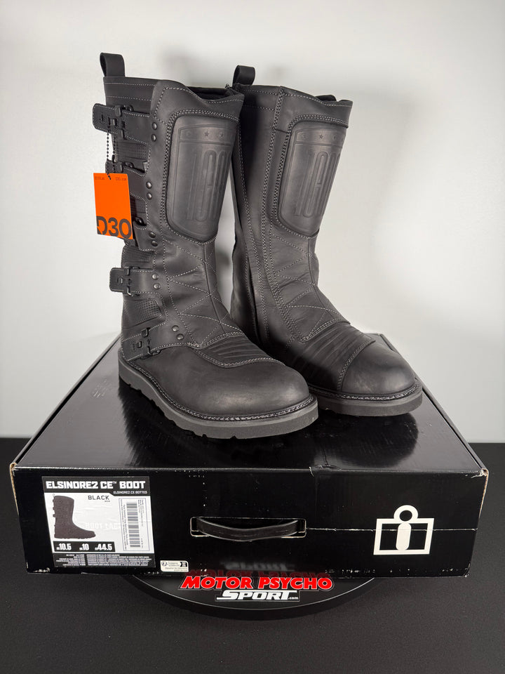 Icon Elsinore 2 Boots - Black - Size EU 44.5 / US 10.5 - OPEN BOX - FINAL SALE / NO RETURNS