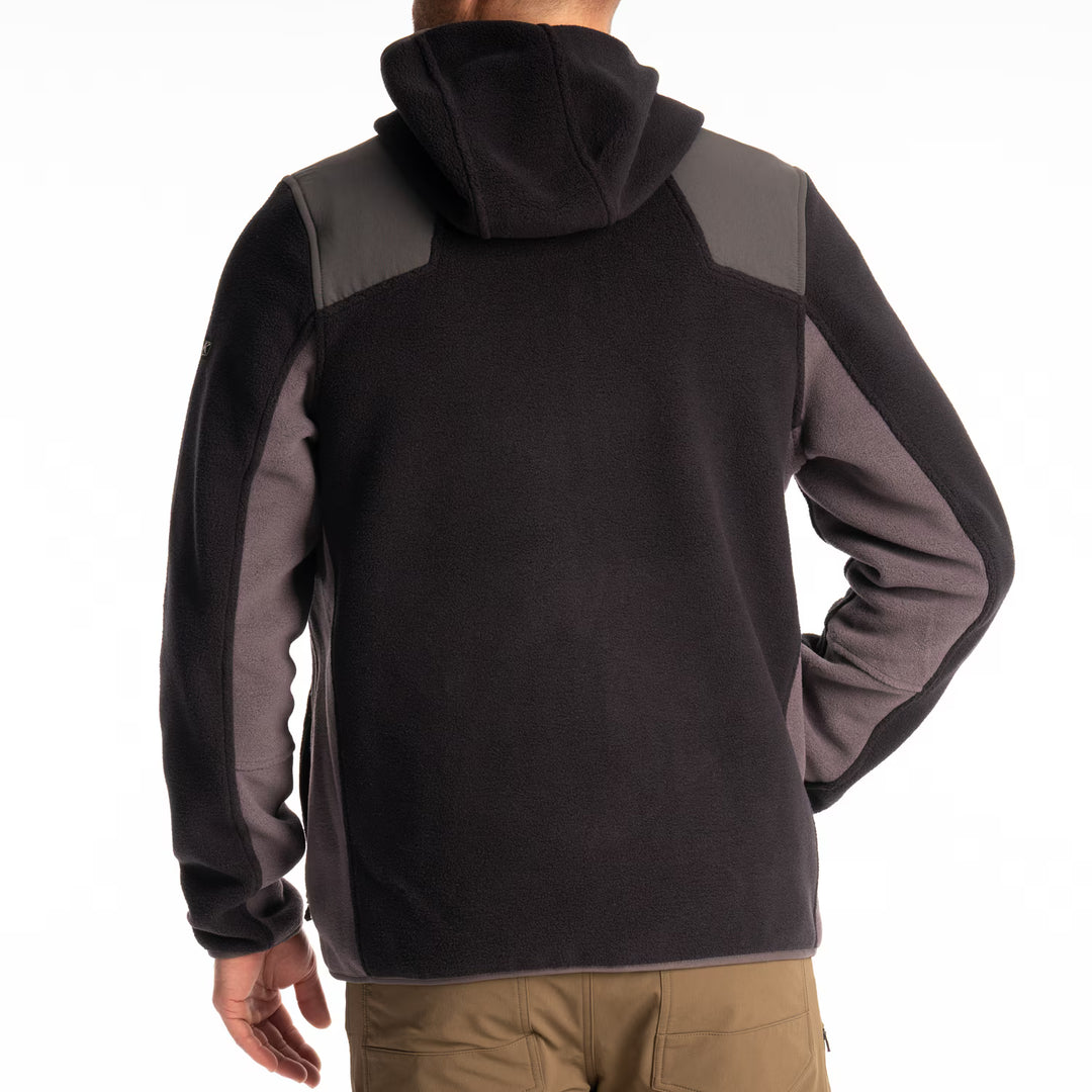 KLIM TETON CREST FLEECE HOODED JACKET - BLACK - ASPHALT