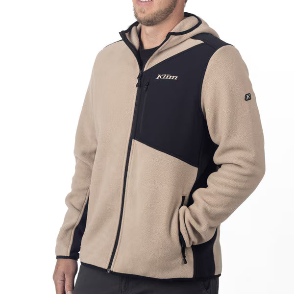KLIM TETON CREST FLEECE HOODED JACKET - MONTANA TAN - BLACK