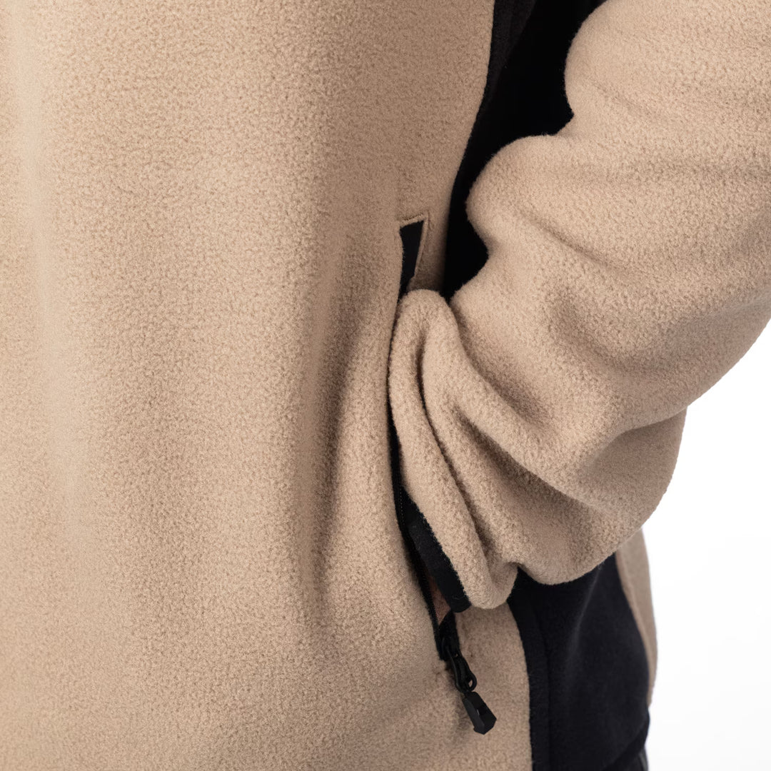 KLIM TETON CREST FLEECE HOODED JACKET - MONTANA TAN - BLACK