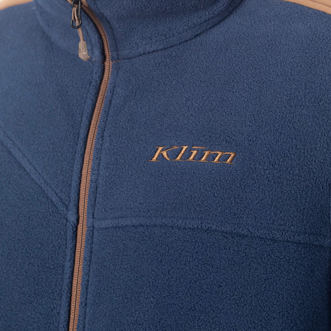 KLIM TETON CREST FLEECE JACKET - INSIGNIA BLUE - COCOA BROWN