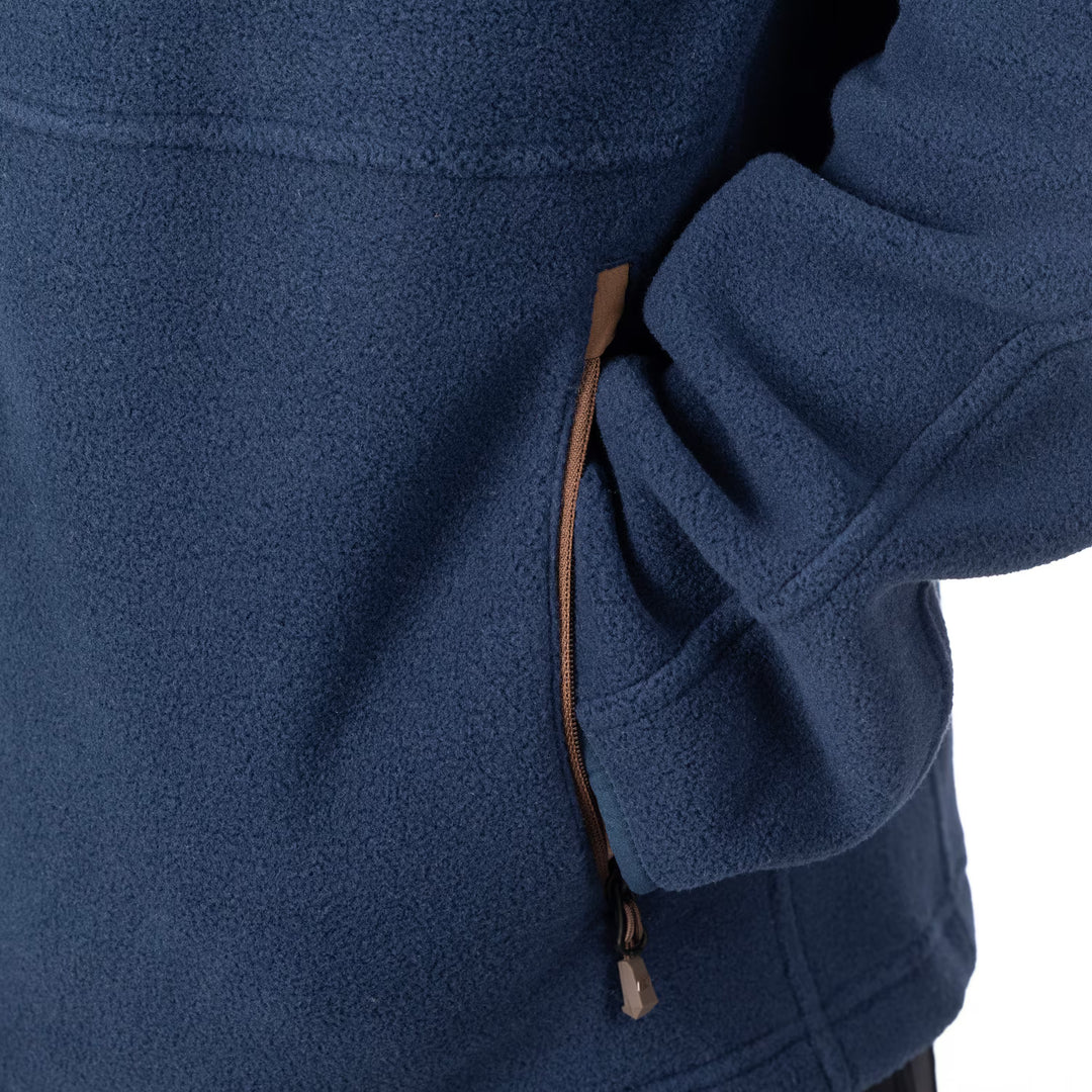 KLIM TETON CREST FLEECE JACKET - INSIGNIA BLUE - COCOA BROWN
