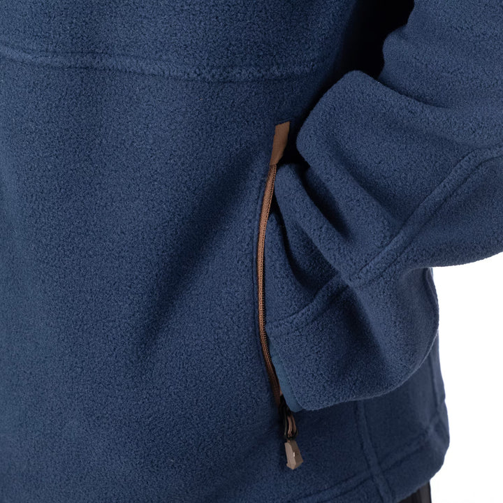 KLIM TETON CREST FLEECE JACKET - INSIGNIA BLUE - COCOA BROWN