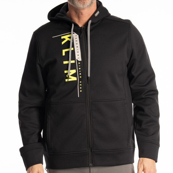 KLIM BARRACKS FULL ZIP HOODIE - BLACK - HI-VIS