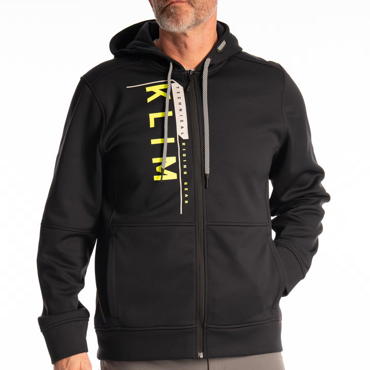 KLIM BARRACKS FULL ZIP HOODIE - BLACK - HI-VIS