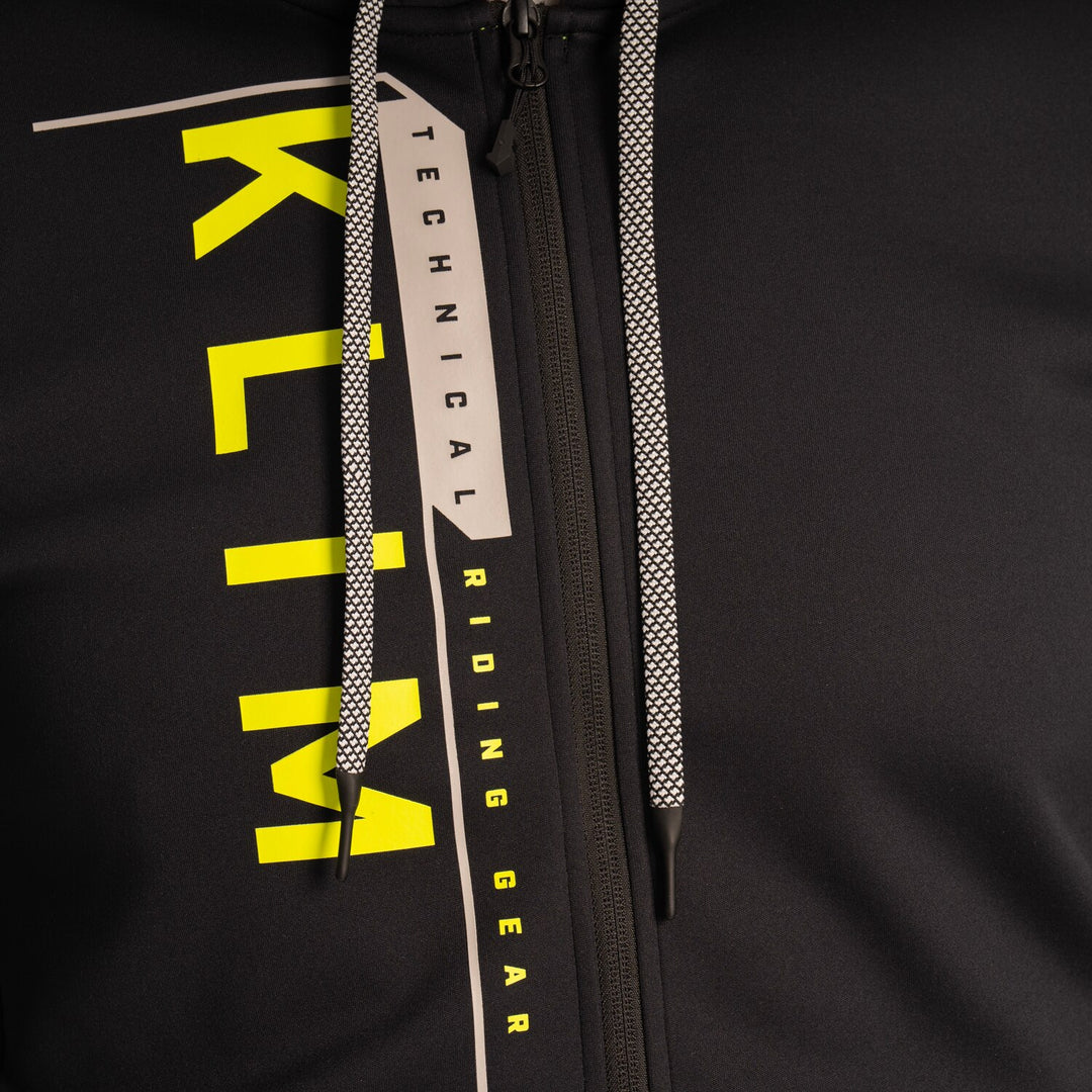 KLIM BARRACKS FULL ZIP HOODIE - BLACK - HI-VIS
