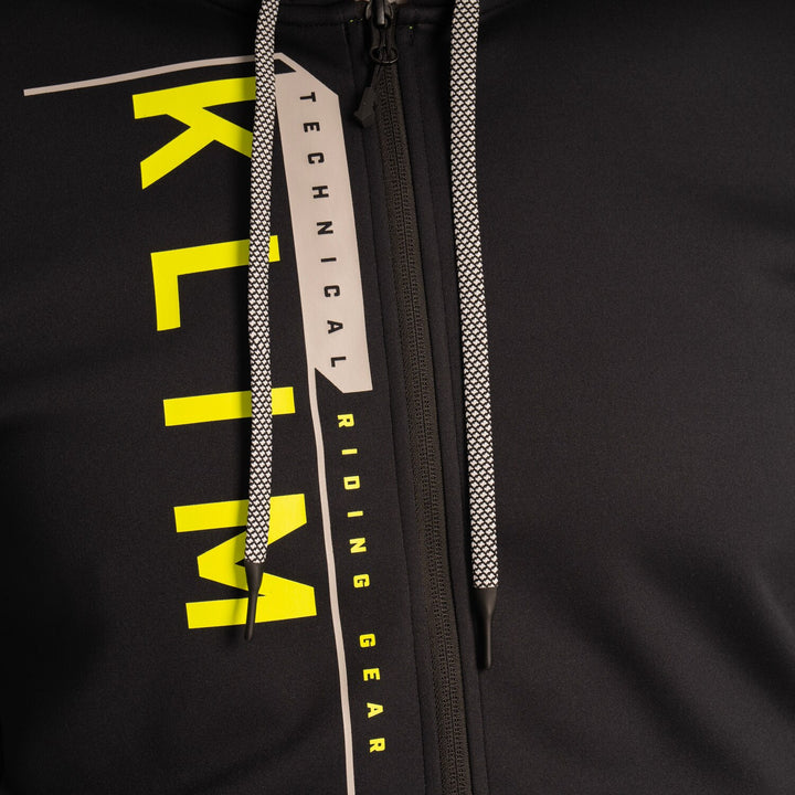 KLIM BARRACKS FULL ZIP HOODIE - BLACK - HI-VIS