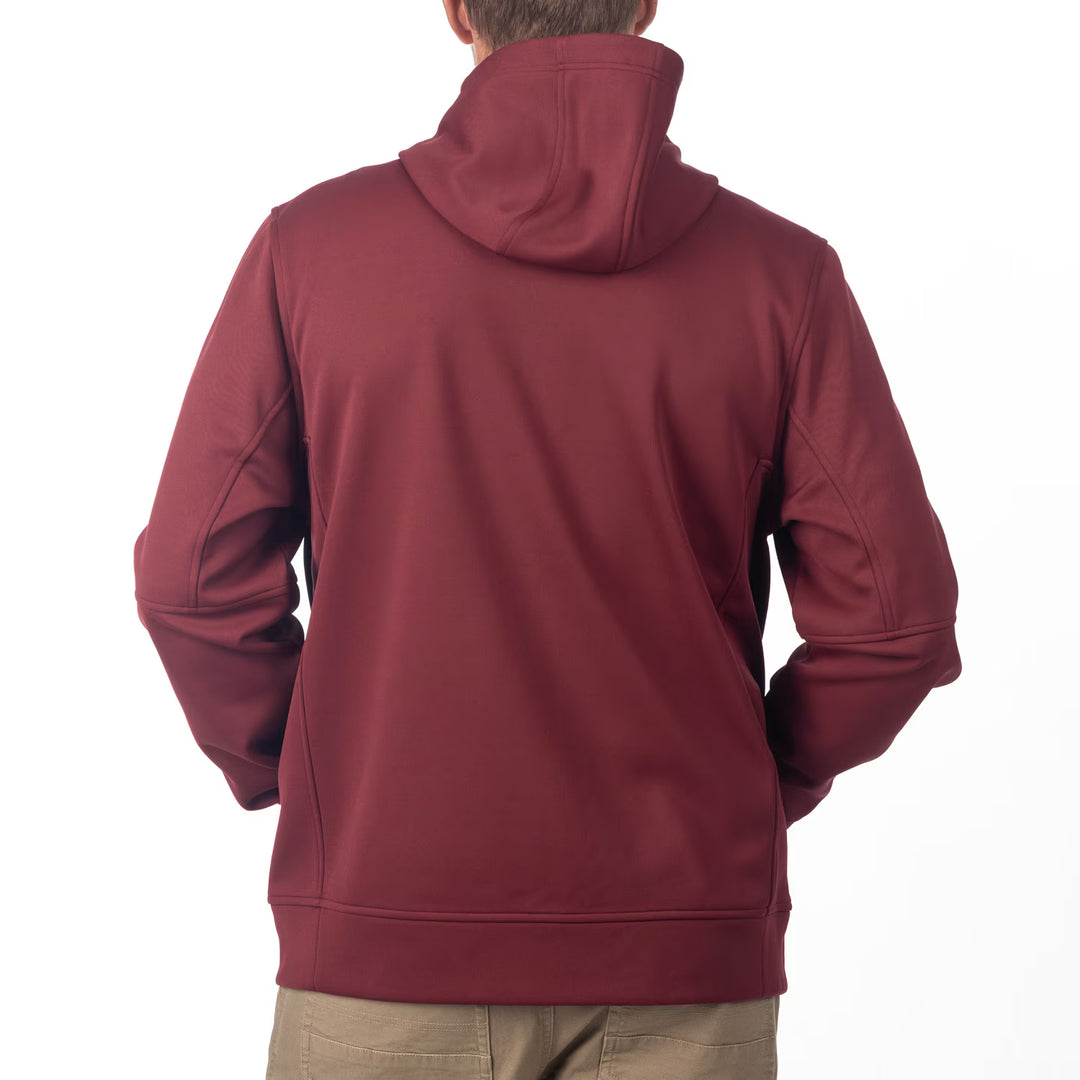 KLIM BARRACKS FULL ZIP HOODIE - CABERNET - FIERY RED