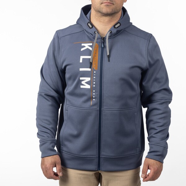 KLIM BARRACKS FULL ZIP HOODIE - VINTAGE INDIGO - WHITE
