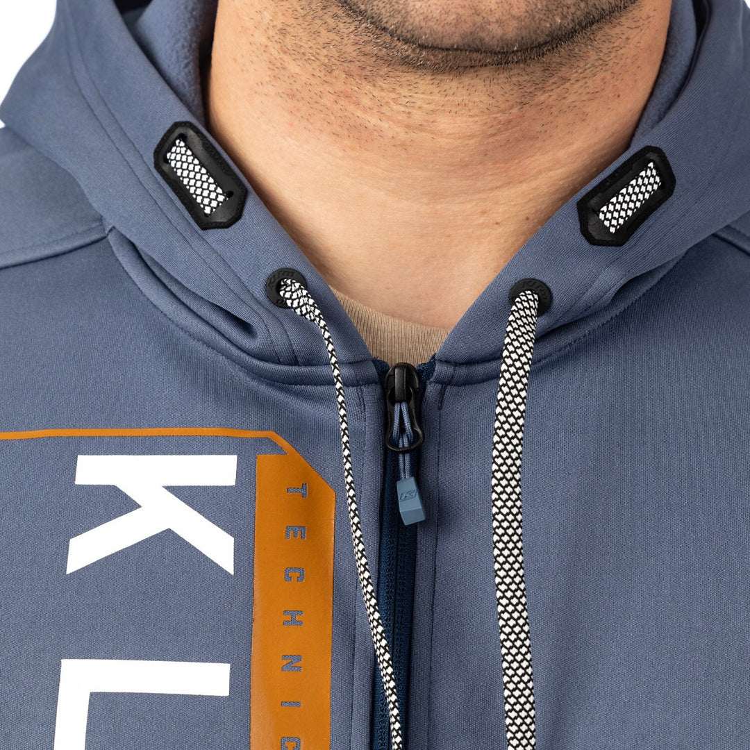 KLIM BARRACKS FULL ZIP HOODIE - VINTAGE INDIGO - WHITE