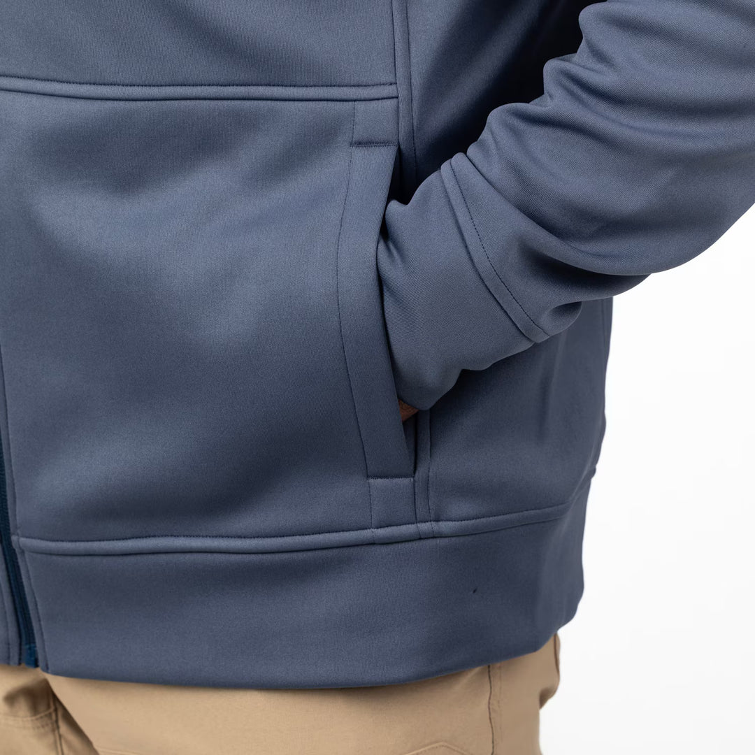 KLIM BARRACKS FULL ZIP HOODIE - VINTAGE INDIGO - WHITE
