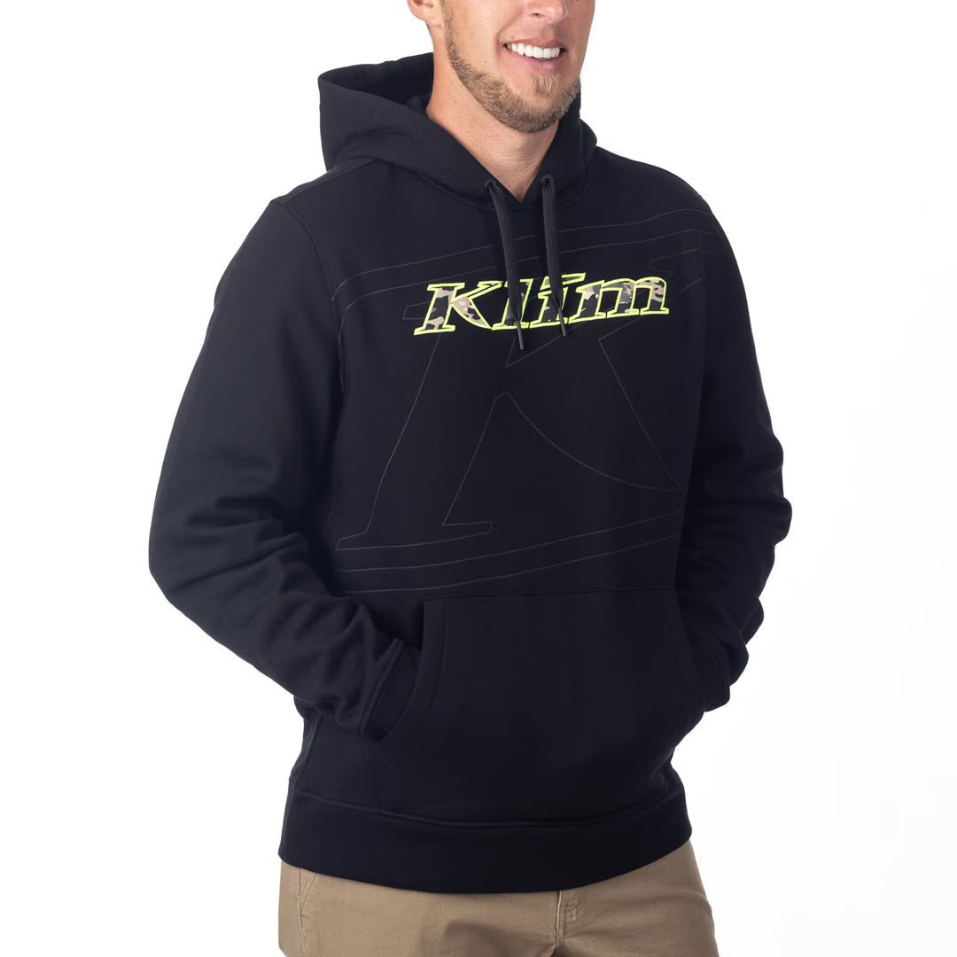 KLIM GLENS PEAK PULLOVER HOODIE - BLACK - MONTANA TAN CAMO