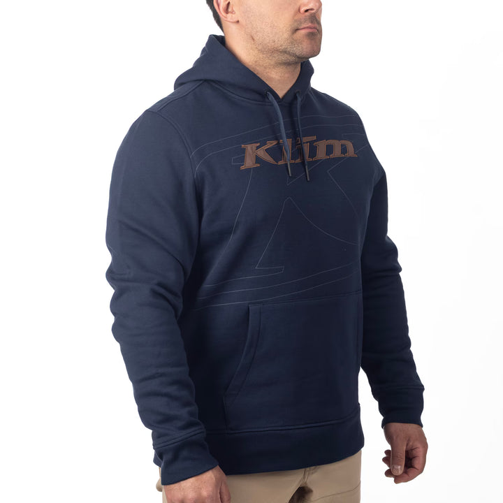 KLIM GLENS PEAK PULLOVER HOODIE - DRESS BLUES - COCOA BROWN