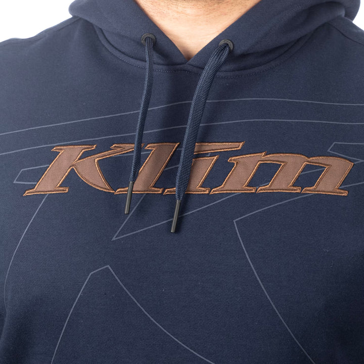 KLIM GLENS PEAK PULLOVER HOODIE - DRESS BLUES - COCOA BROWN