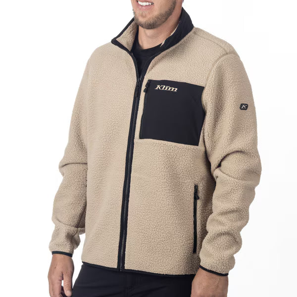 KLIM HIGH PILE JACKET - MONTANA TAN - BLACK