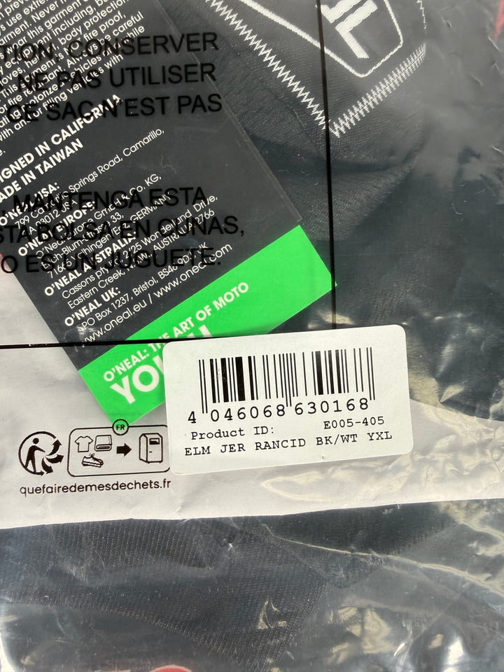 O'NEAL Youth Element Rancid Jersey Black/White - Size Youth XL - OPEN BOX - FINAL SALE / NO RETURNS