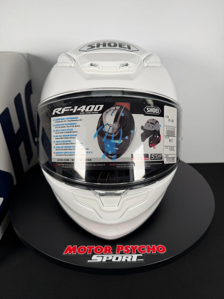 Shoei RF-1400 Helmet - White - Size XXXL - USED / OPEN BOX #2