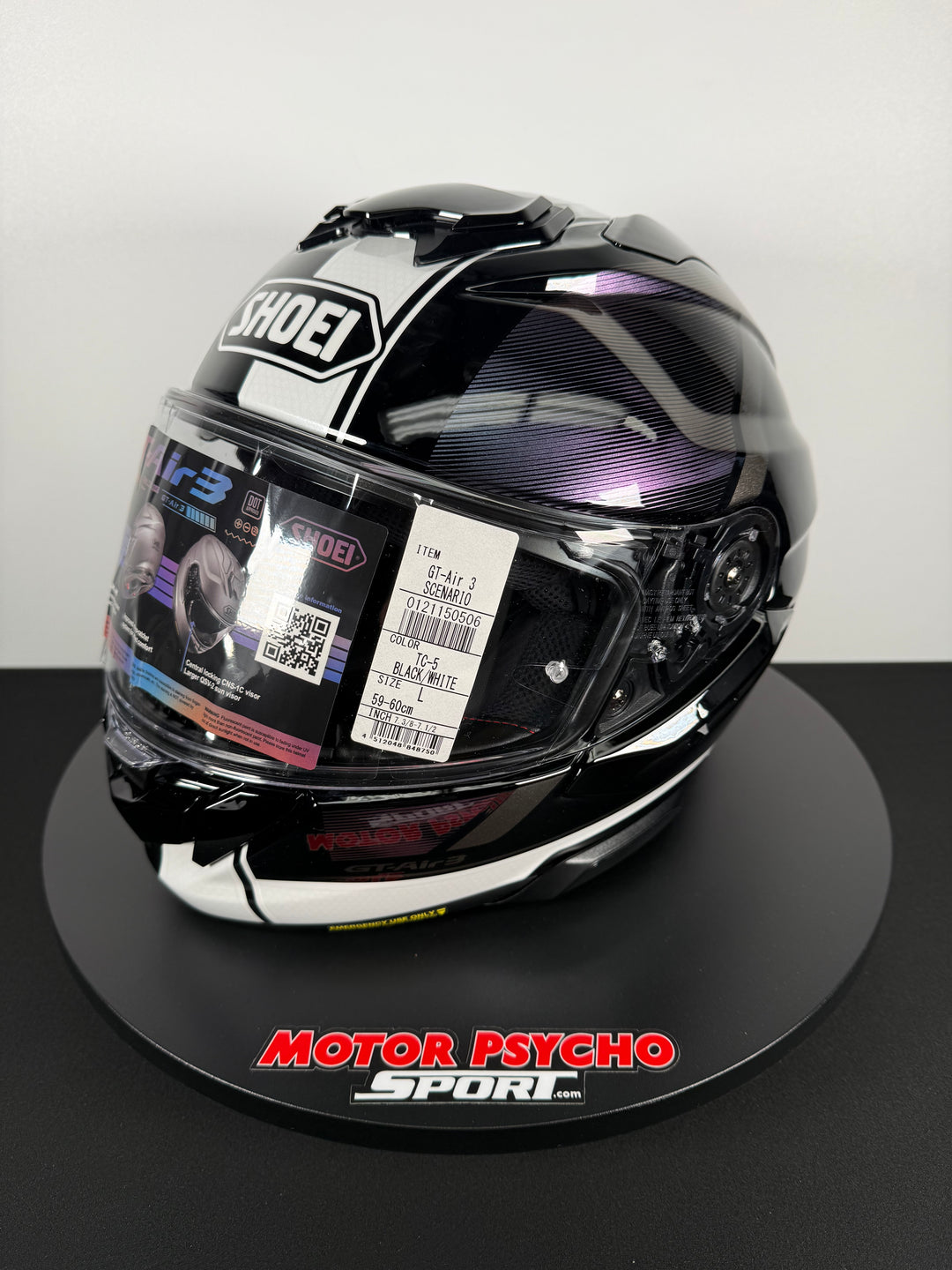 Shoei GT-Air 3 Scenario Helmet - TC-5 Black/White -Size L - USED / OPEN BOX