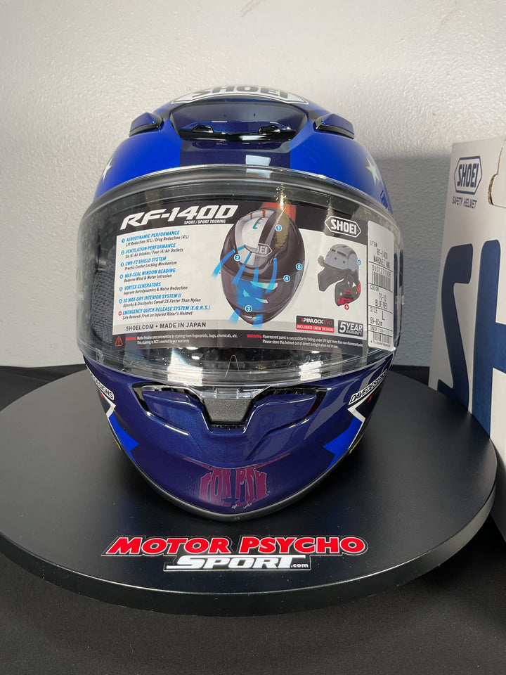 Shoei RF-1400 Marquez American Spirit Helmet - TC-10 Red/White/Blue - Size Large - Used Like New