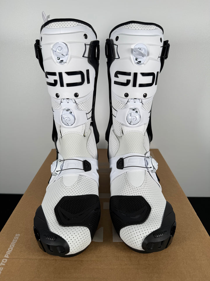 Sidi Rex Air Road Race Boots - WHITE/BLACK - Size Euro 46 / US 11.5 - OPEN BOX