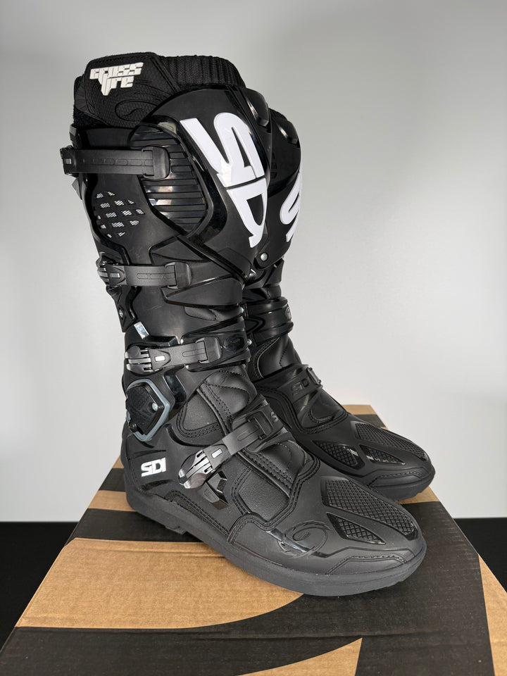 Sidi Crossfire 3 SRS Black/Black Boots - Size EU 46 / US 11.5 / OPEN BOX - FINAL SALE / NO RETURNS