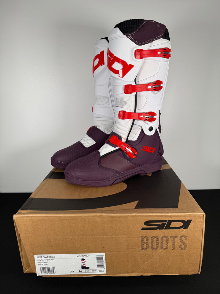 Sidi X Power SC Boot - White/Wine - Size EU 44 / US 10.2 - OPEN BOX - FINAL SALE / NO RETURNS