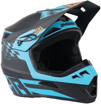ansr dirt bike helmet Answer AR1 Sweep Helmet Black/Astana/Hyper Orange Youth