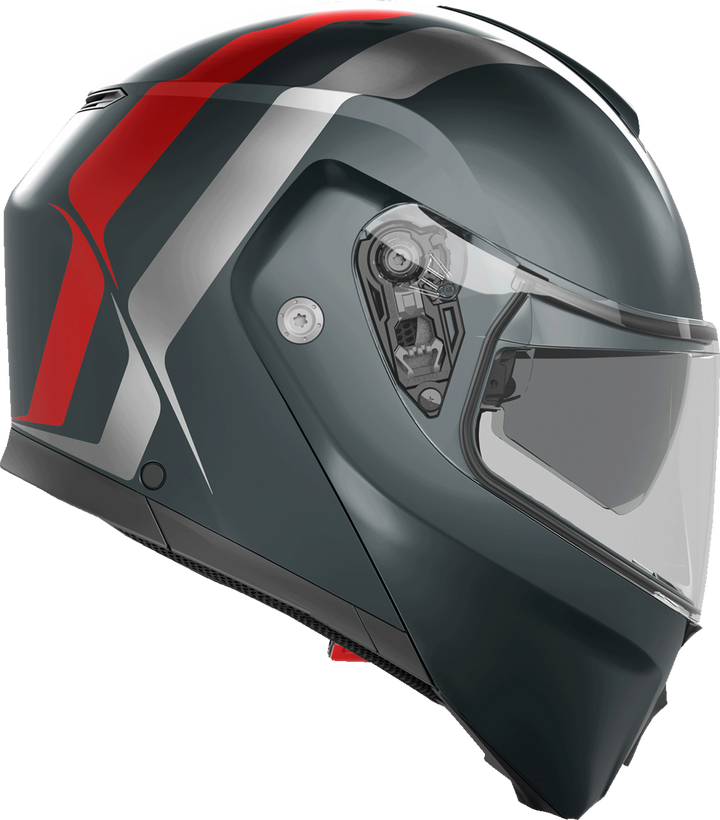 AGV Streetmodular Helmet - Resia Matte Grey/Silver/Red