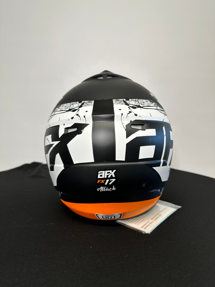 AFX FX-17Y Attack Helmet - Matte Black/Orange - Size Youth Medium