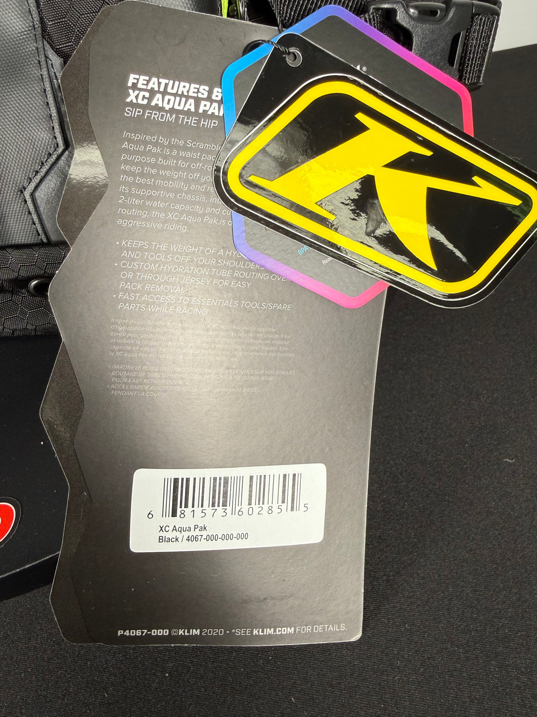 KLIM XC AQUA PAK - BLACK - OPEN BOX - FINAL SALE / NO RETURNS