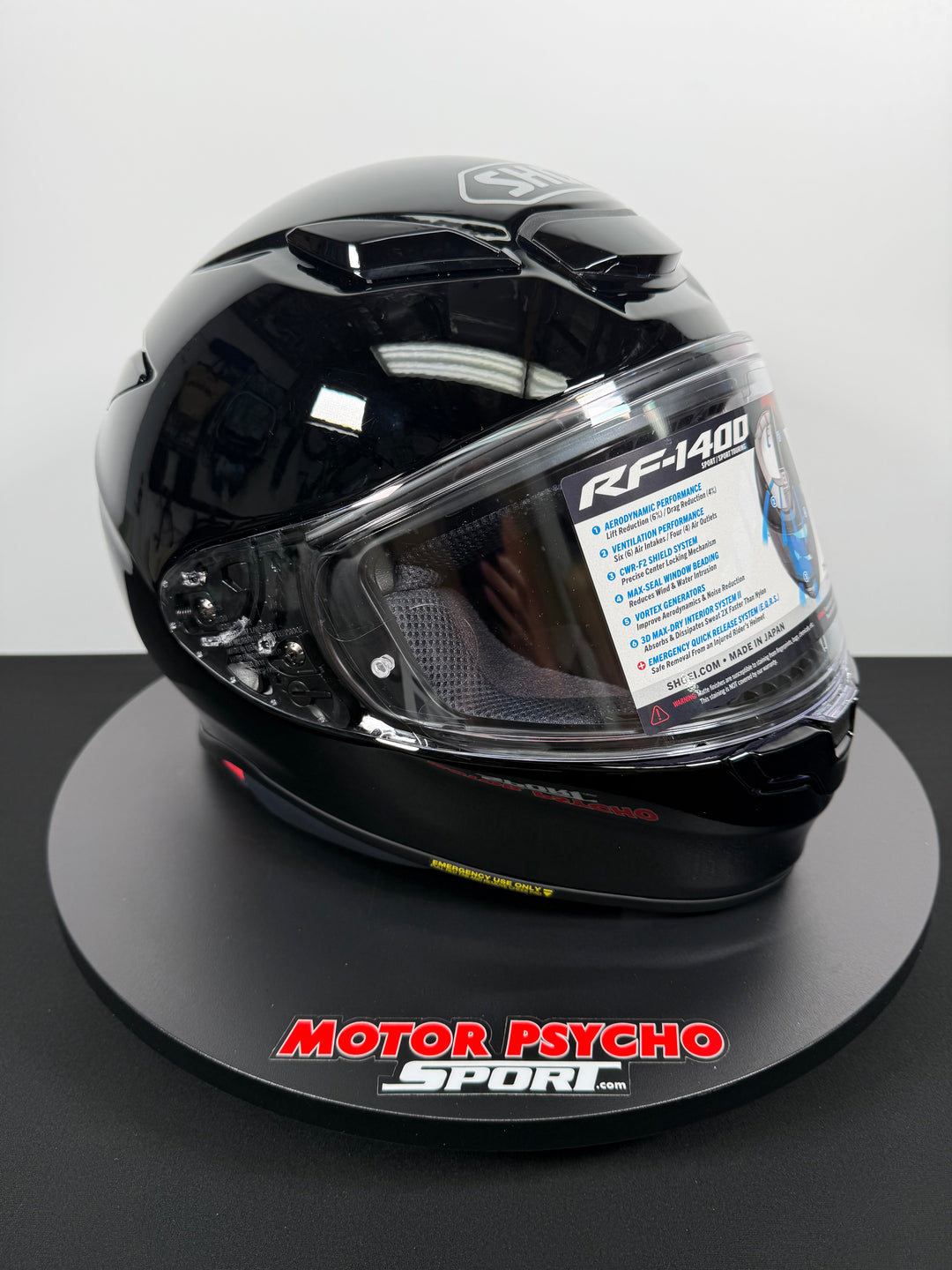 Shoei RF-1400 Helmet - Gloss Black - Size Large - USED / OPEN BOX #2