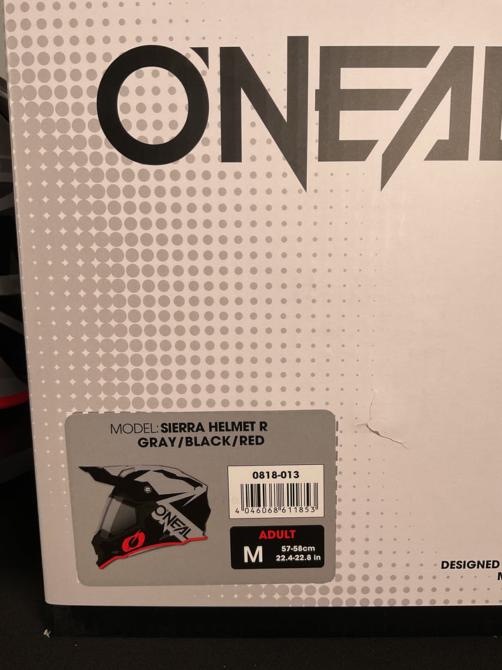 O'Neal Sierra Helmet R Gray/Black/Red - Size M - Used Open Box