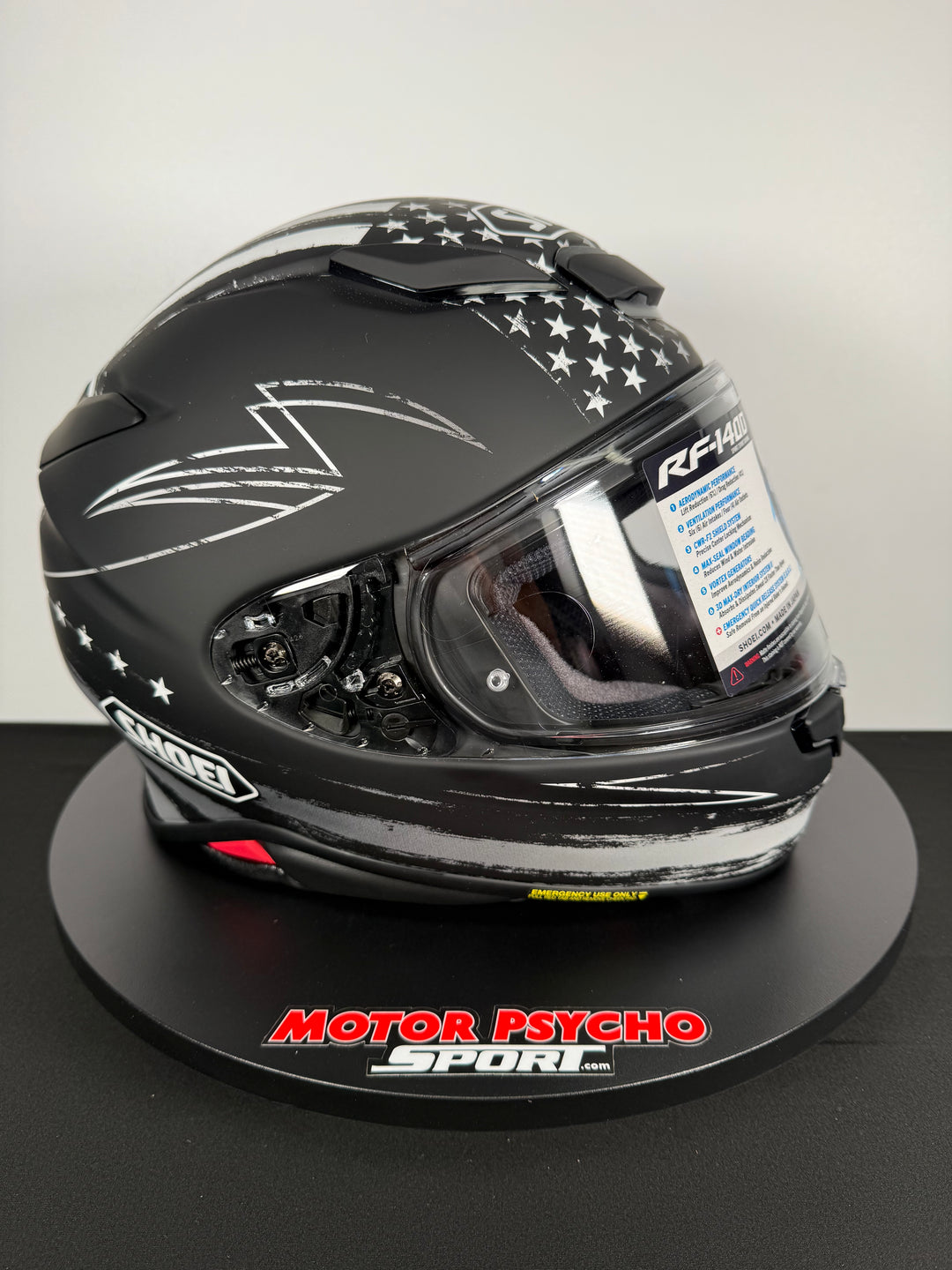 Shoei RF-1400 Dedicated 2 Helmet Matte TC-5 Black/White - Size XXL - USED / OPEN BOX - FINAL SALE / NO RETURNS