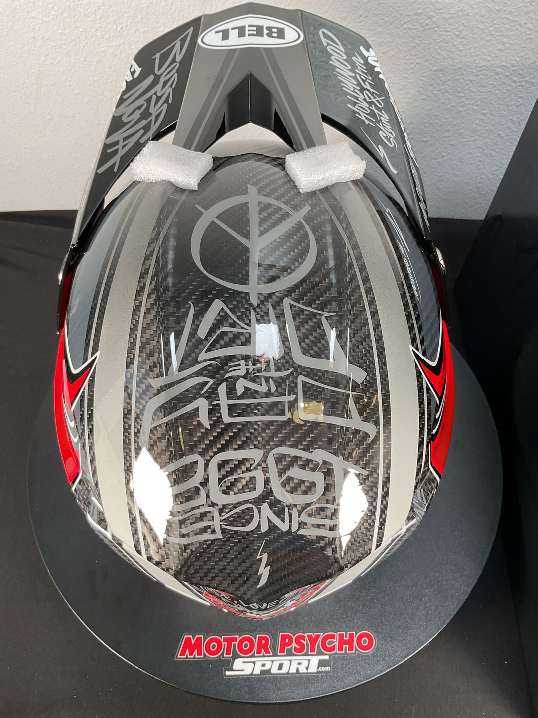Bell Moto-10 Spherical Helmet - Fasthouse DID 25 Gloss Gray/Red - Size Large - OPEN BOX