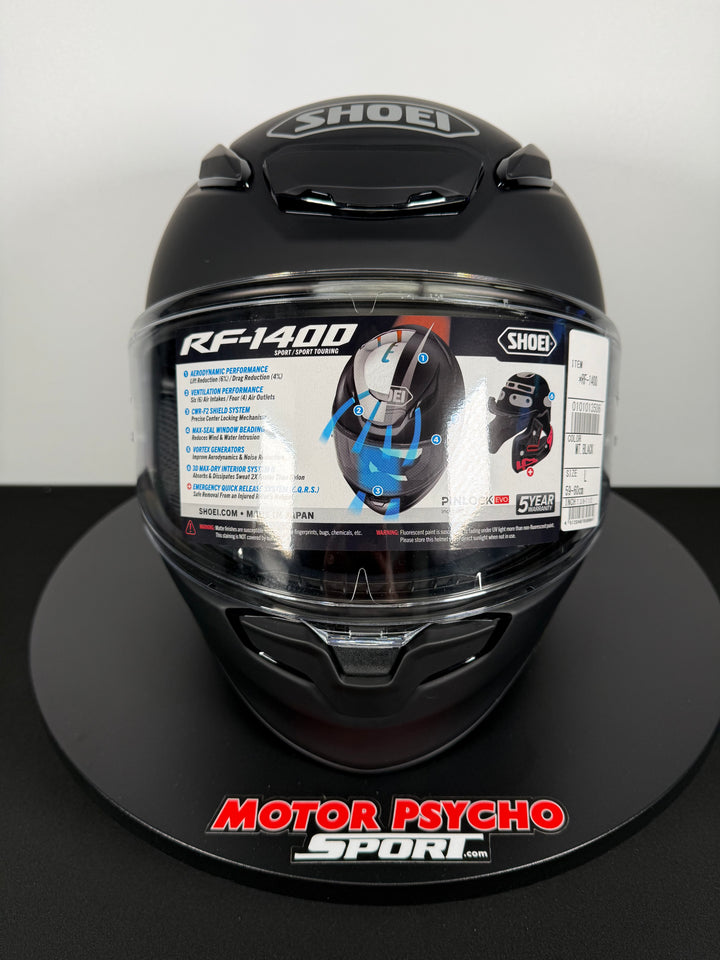 Shoei RF-1400 Helmet - Matte Black - Size Large - USED / GOOD - FINAL SALE / NO RETURNS