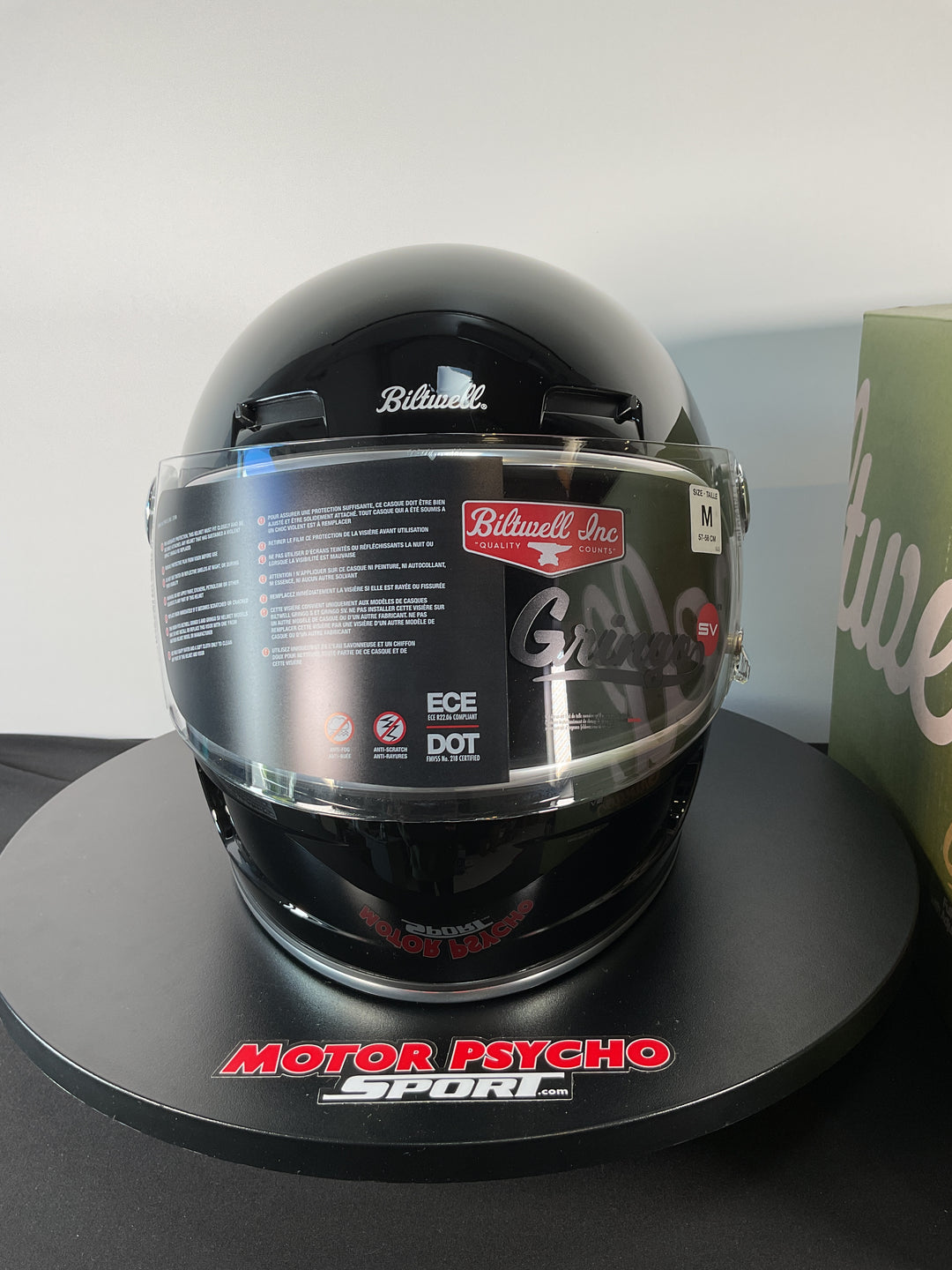 Biltwell Gringo SV ECE Helmet - Gloss Black - Size Medium - Used Like New