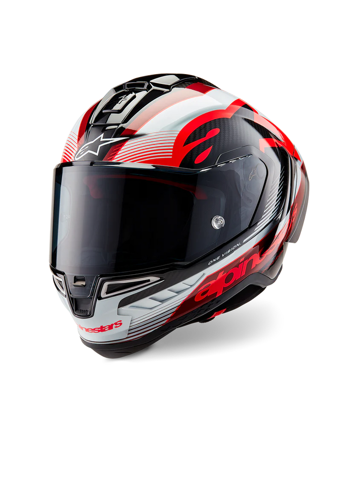 Alpinestars Supertech R10 Helmet - Team - Black/Carbon Red/Gloss White