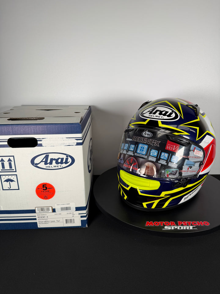 Arai Regent-X Helmet - Stars & Stripes Yellow - Size Large - OPEN BOX - FINAL SALE / NO RETURNS