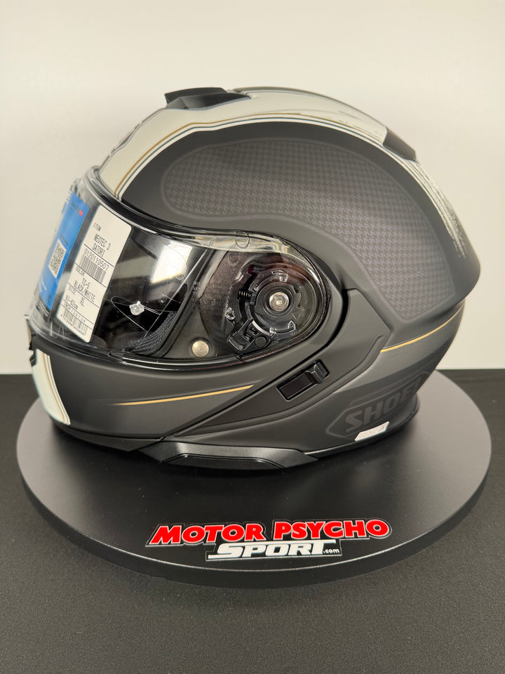 Shoei Neotec 3 Satori Modular Helmet - TC-5 Matte Black/White - Size XL - USED / OPEN BOX - FINAL SALE / NO RETURNS