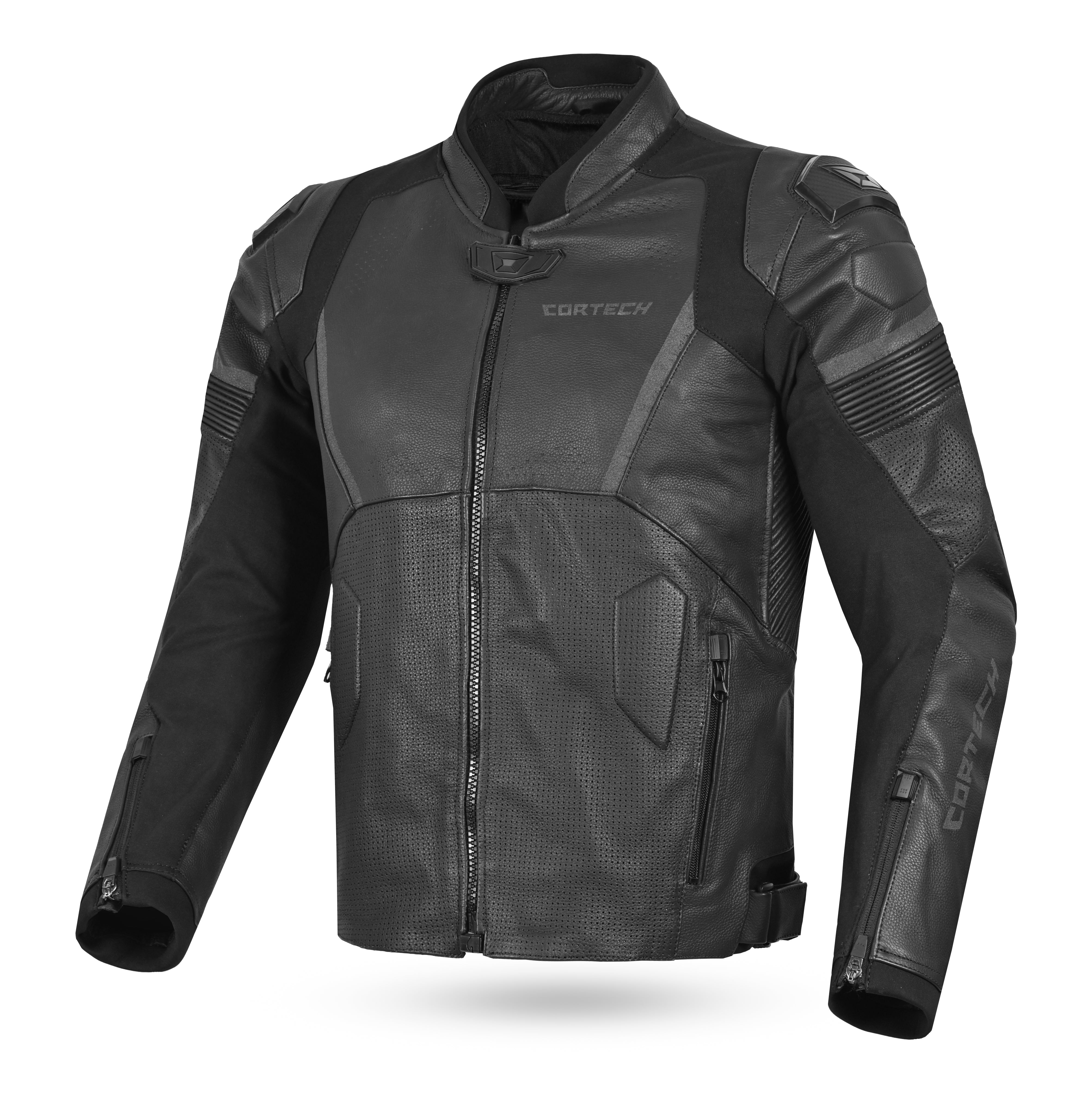 Cortech Revo Leather Jacket - Black – Motor Psycho Sport