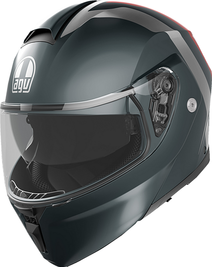 AGV Streetmodular Helmet - Resia Matte Grey/Silver/Red