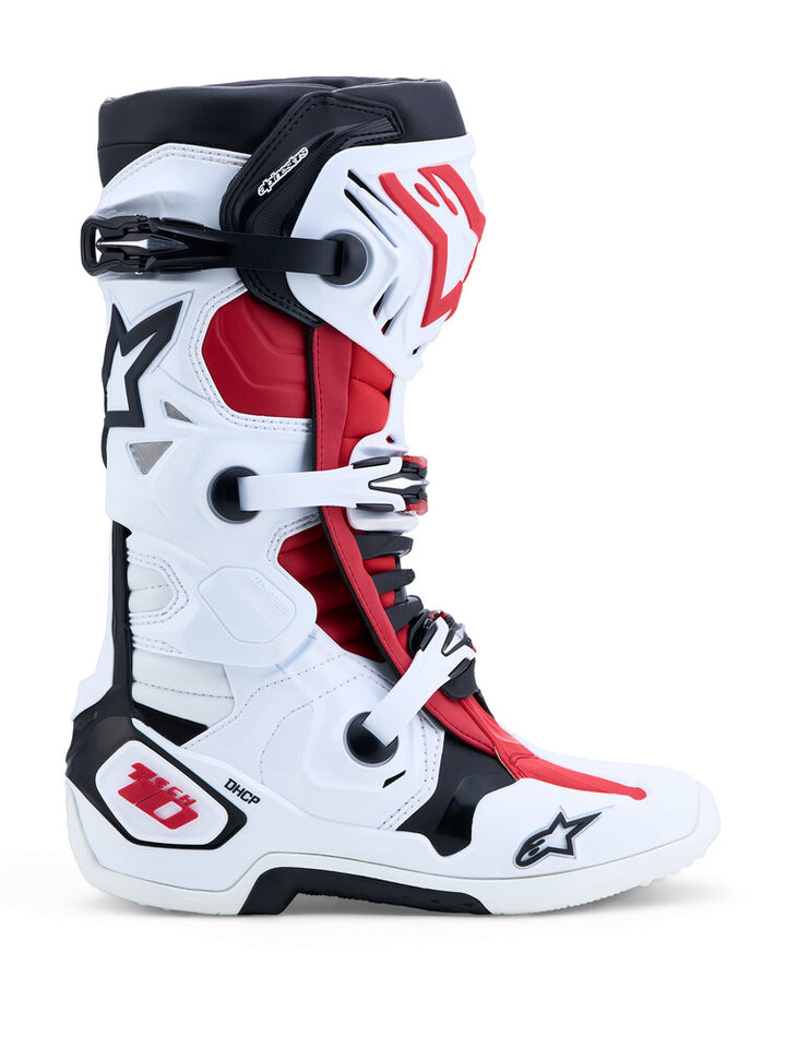Alpinestars Tech 10 Boots - White/Black/Red (Idaho Warehouse)