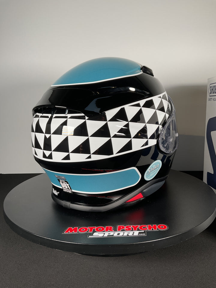 Shoei RF-1400 Shakin' Speed Helmet - TC-2 Black/White/Light Blue - Size S - Used Open Box